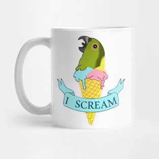 Ice Cream I Scream Yellow Naped Amazon Parrot Mug